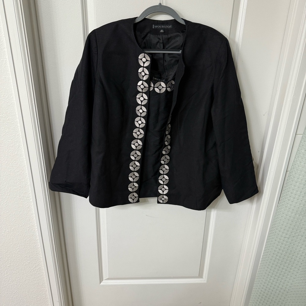Nipon Boutique Black Tank Top and Blazer Set